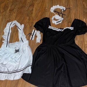 Black and White Maid Costume Dress